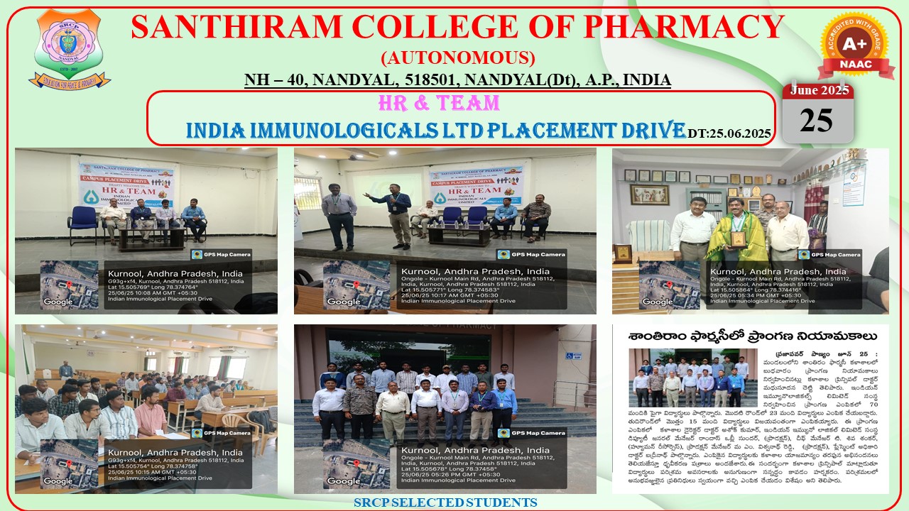 Campus Placements by Indian Immunologicals Limited